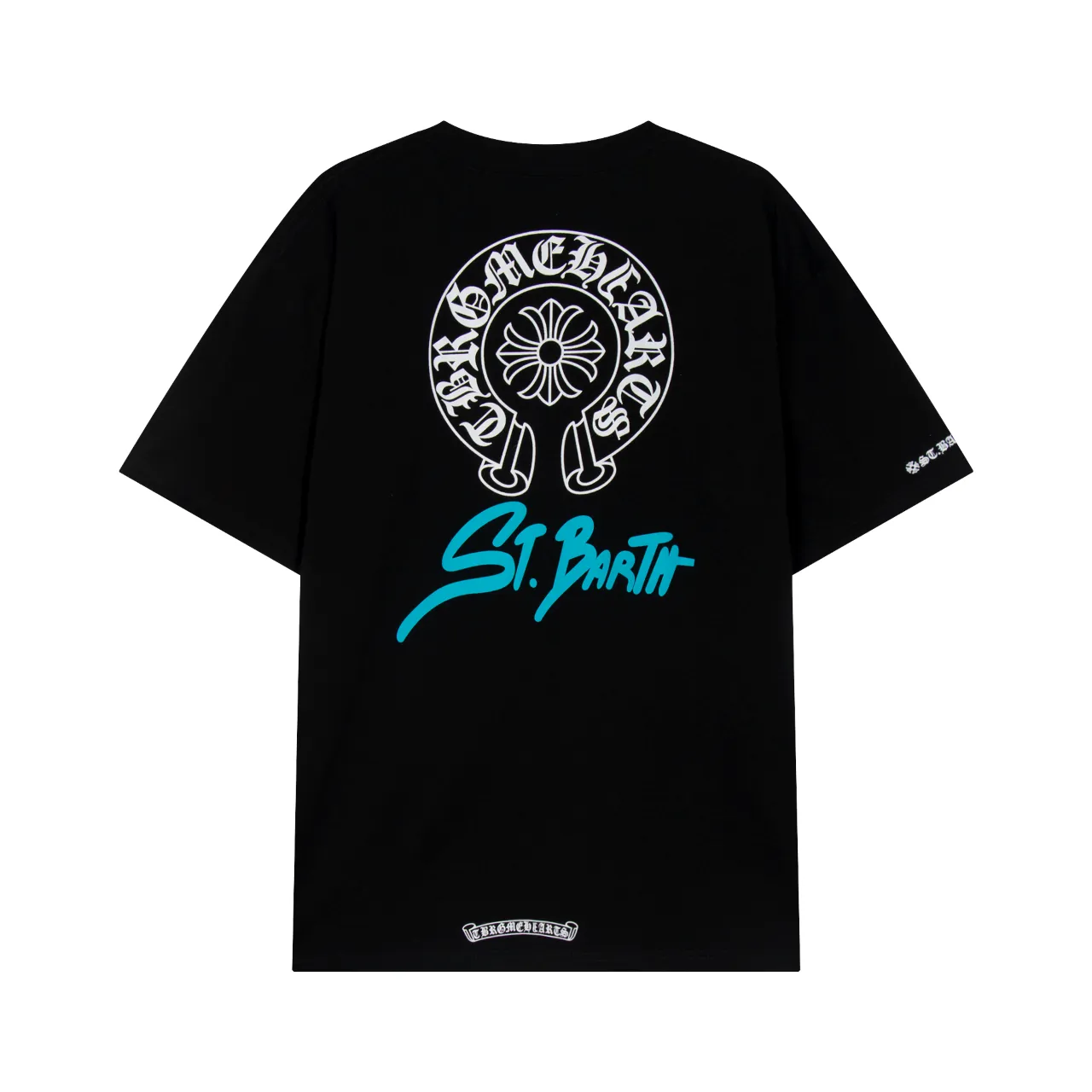 P150 Chrome Hearts Chrome Hearts Sanskrit Letters Horseshoe Print Short Sleeve Size: SMLXL Color: Black White